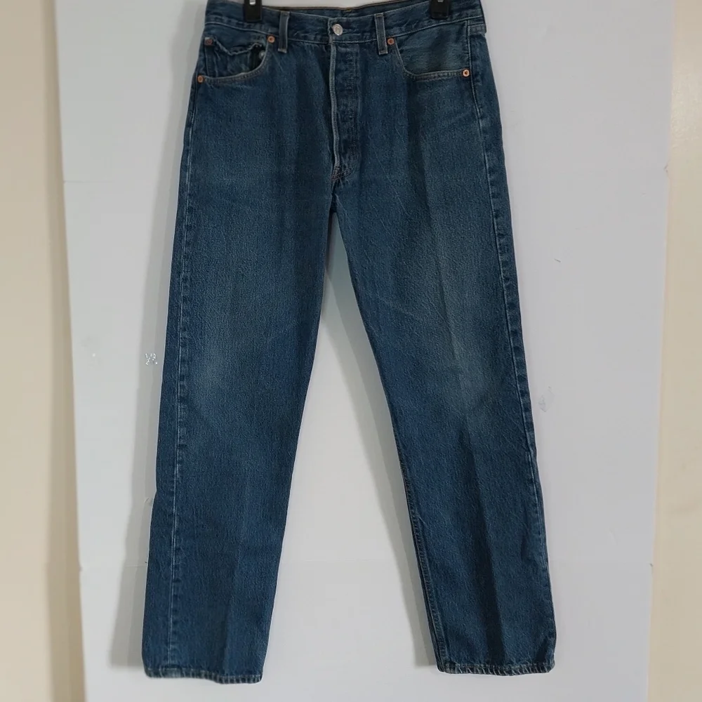 LEVI'S 501 Men's Straight Fit Denim Jeans - Deep Blue
